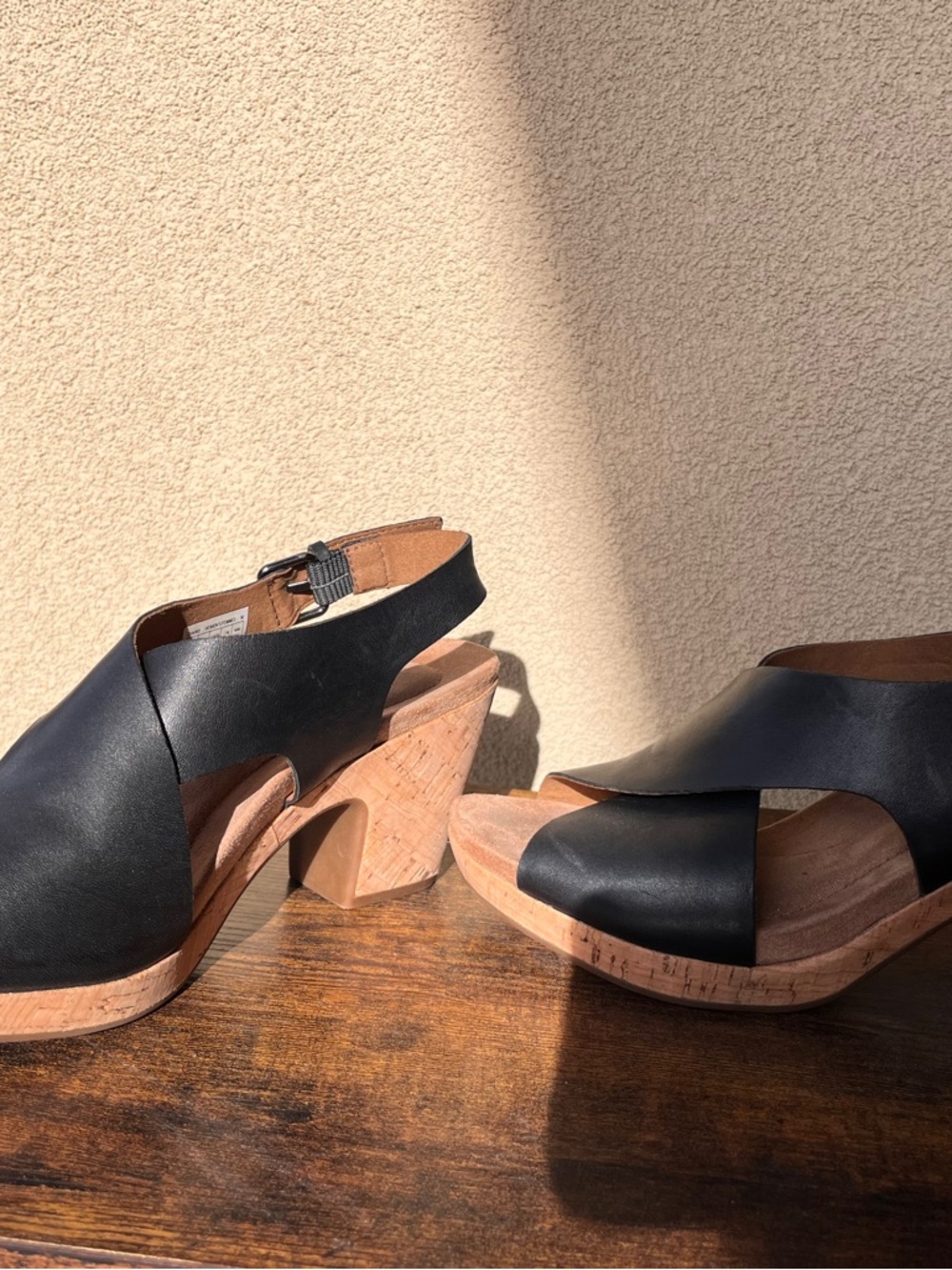 Cobb Hill by New Balance Black Leather Crisscross Slingback Sandals - Picture 4 of 13